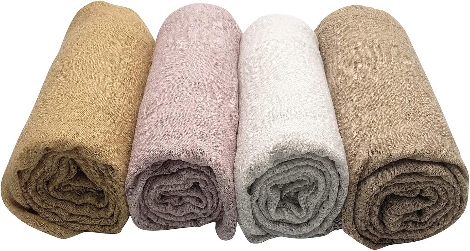 MANSHU 4 PCS Women Soft Scarf Shawl Long Scarf, Scarf and Wrap, Big Head Scarf at  Women’s Clothing store