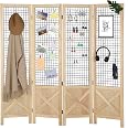 Wnutrees Espositore In Legno A 4 Pannelli Pieghevole 1,5m - Divisorio Portatile Per Mostre, Eventi E Retail - 2