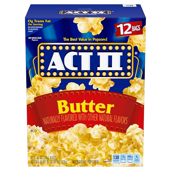 ACT II BUTTER MICROWAVE POPCORN, 2.75 OZ., 12-COUNT BAGS