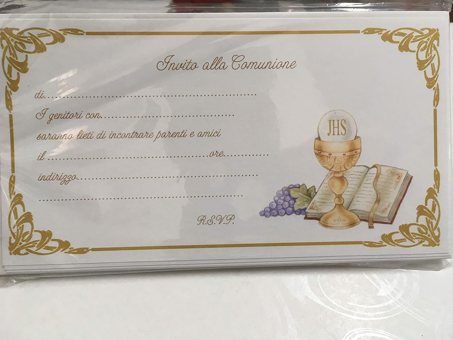 8 Inviti Prestampati Prima Comunione Con Busta Amazon It Cancelleria E Prodotti Per Ufficio