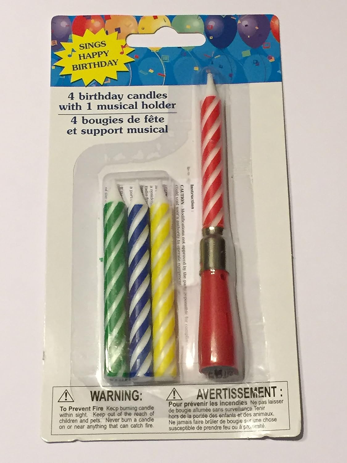 4 Musical Birthday Candles Sings Happy Birthday Red