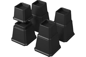 Napnapday Furniture Bed Risers Heavy Duty in Adjustable Heights of 8, 5 or 3 Inches Bed Elevators, 1,500 lbs Lifts Up Riser for Sofa and Table Set of 4, Black