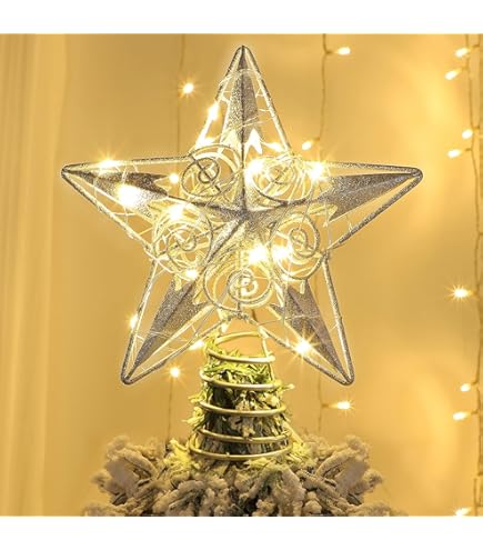 star treeです Amazon.com: Dazzle Bright 11'' Star Tree Topper, Glitter
