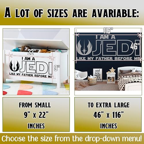 thumbnail image 2 of I Am A Jedi Like My Father Before Me Wall Decal Quote Vinyl Sticker... 2 of 9