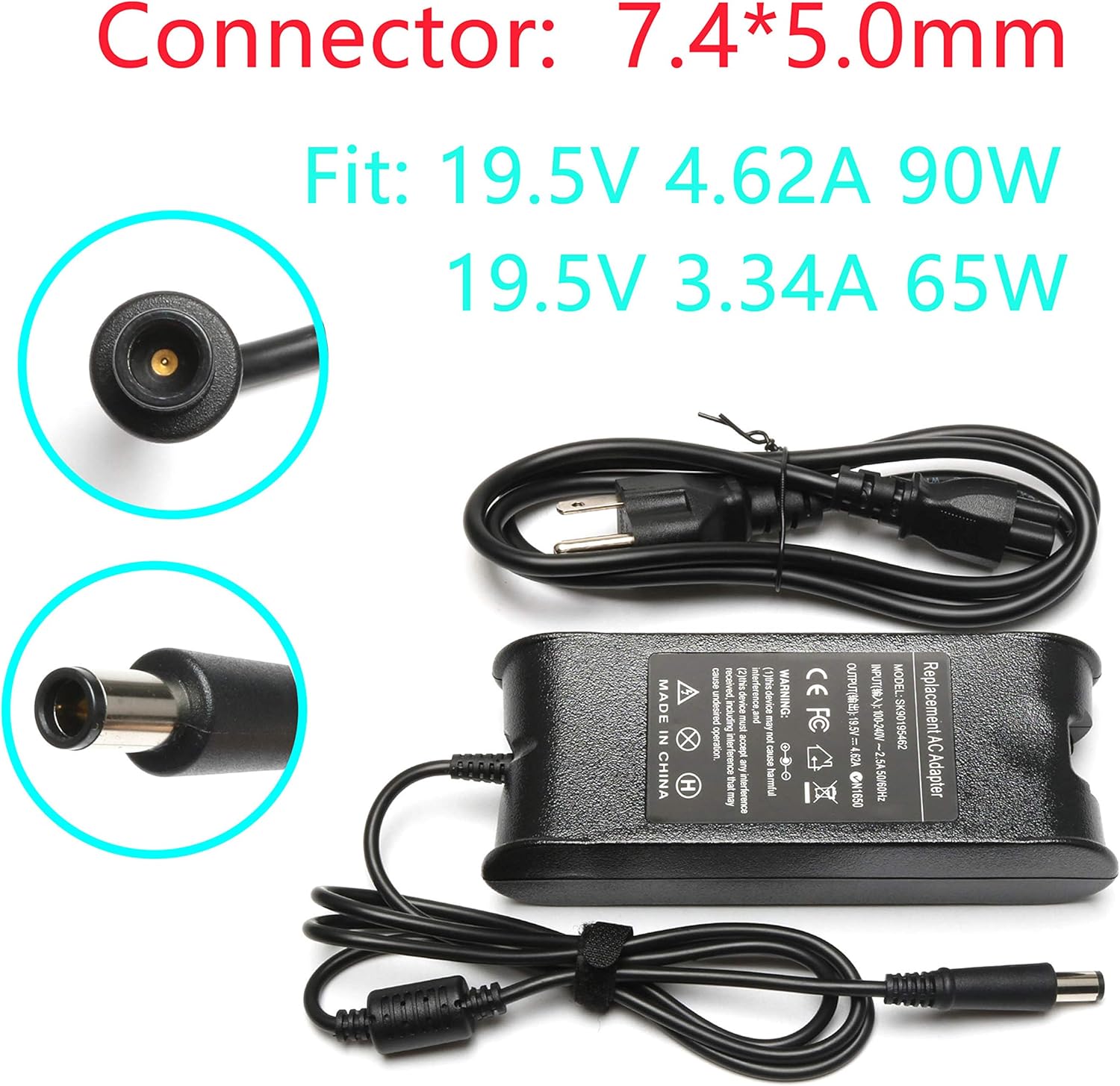 19 5v 4 62a 90w Laptop Charger For Dell Latitude E63 E6510 E64 E6430 E6330 E6440