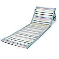 PICNIC TIME Beachcomber Portable Beach Mat - Soft Beach Lounger - Backpack Beach Chair & Tote, (St. Tropez Collection - Sky Blue with Multi Stripe Pattern)