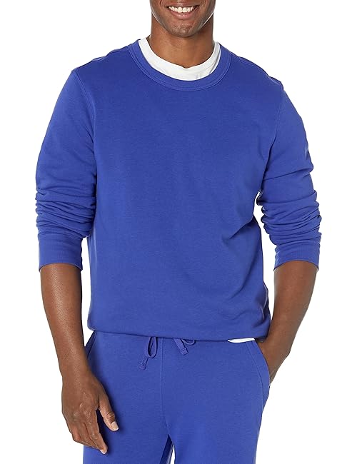 Amazon Essentials men's Crewneck Sweatshirt, Lightweight Long-Sleeve French Terry, Royal Blue, X-Small, (Available in Big & Tall)