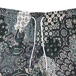DIOTSR Mens Mesh Paisley Shorts, Casual Retro