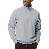 THE GYM PEOPLE Men's Half Zip Fleece Pullover Sweatshirts Midweight Mock Neck Workout Sweat Tops