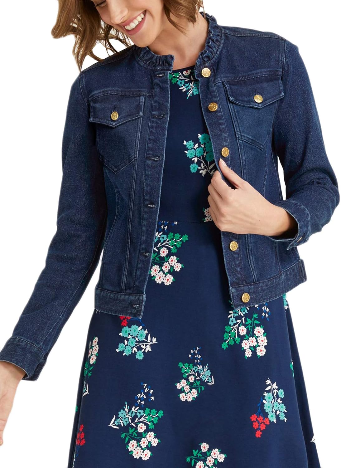 ruffled denim jacket