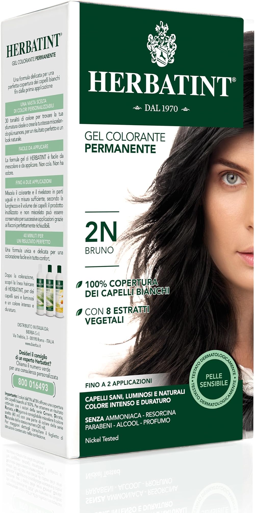 Herbatint Novavis 2N Brown Hair Dye with Plant Extracts 135ml