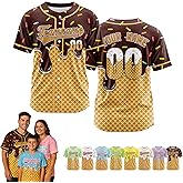 Custom Ice Cream Baseball Jersey for Men Women Youth Personalized Striated Team Shirt Name Number Logo