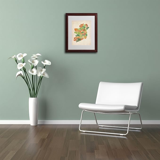 Trademark Fine Art Ireland Text Map Canvas Wall Art By Michael