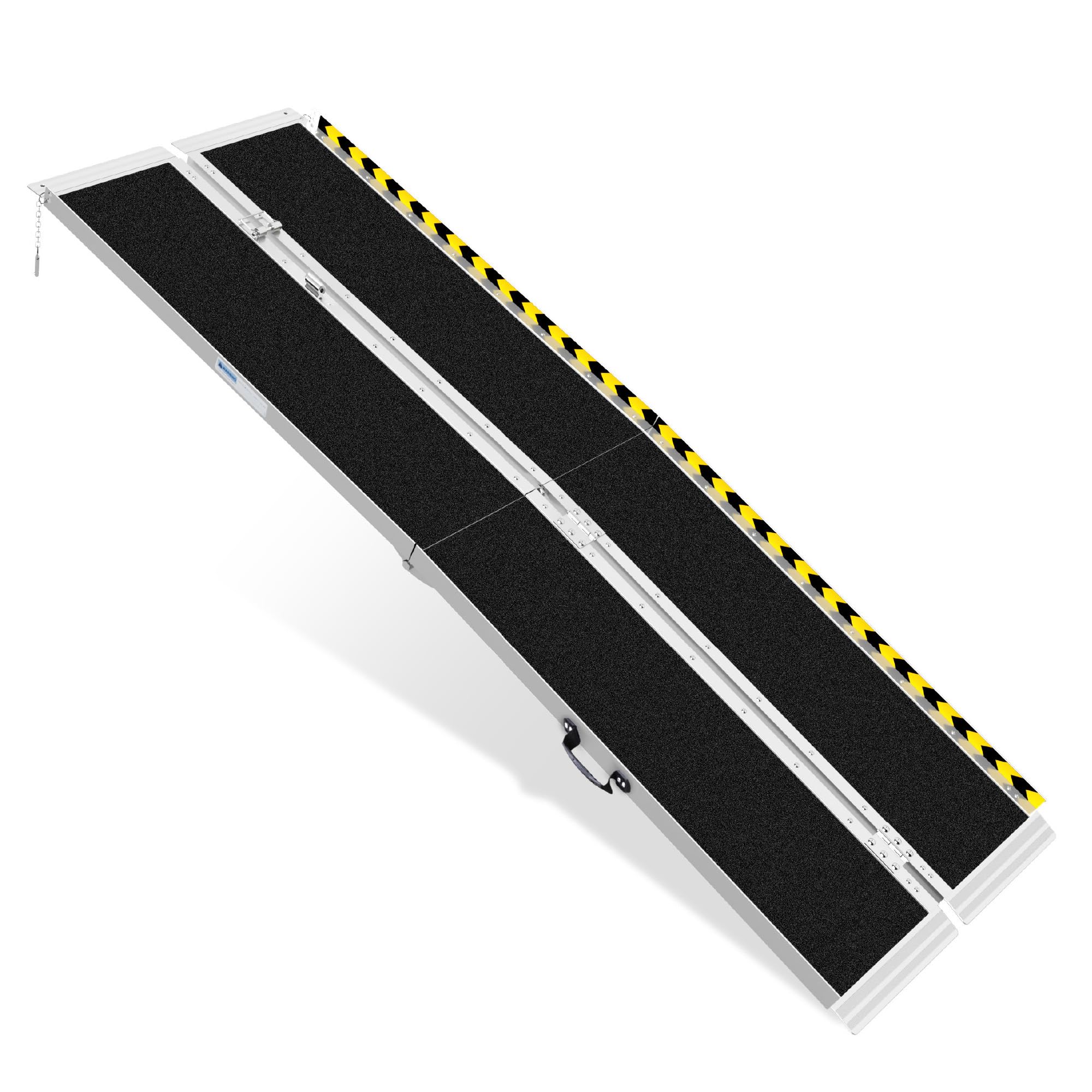 Photo 1 of 8FT Portable Wheelchair Ramp, Non-Slip Aluminum Folding Handicap Ramp, 600 LBS Capacity Door Threshold Ramps for Home Steps, Scooter Ramp for Car, Doorways, Curbs, Stairs, Cart, Wheel Chair Steps