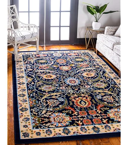 Unique Loom Richmond Teppich Läufer – 7 X 3 Ft, Medaillon-Design, Mehrfarbig/schwarz, 100% Polypropylen