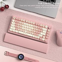 Womier MOA Keycaps, Pink Cute PBT Keycaps