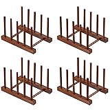 HBlife 4pcs Teak Dish Plate Bowl Cup Book Pot Lid