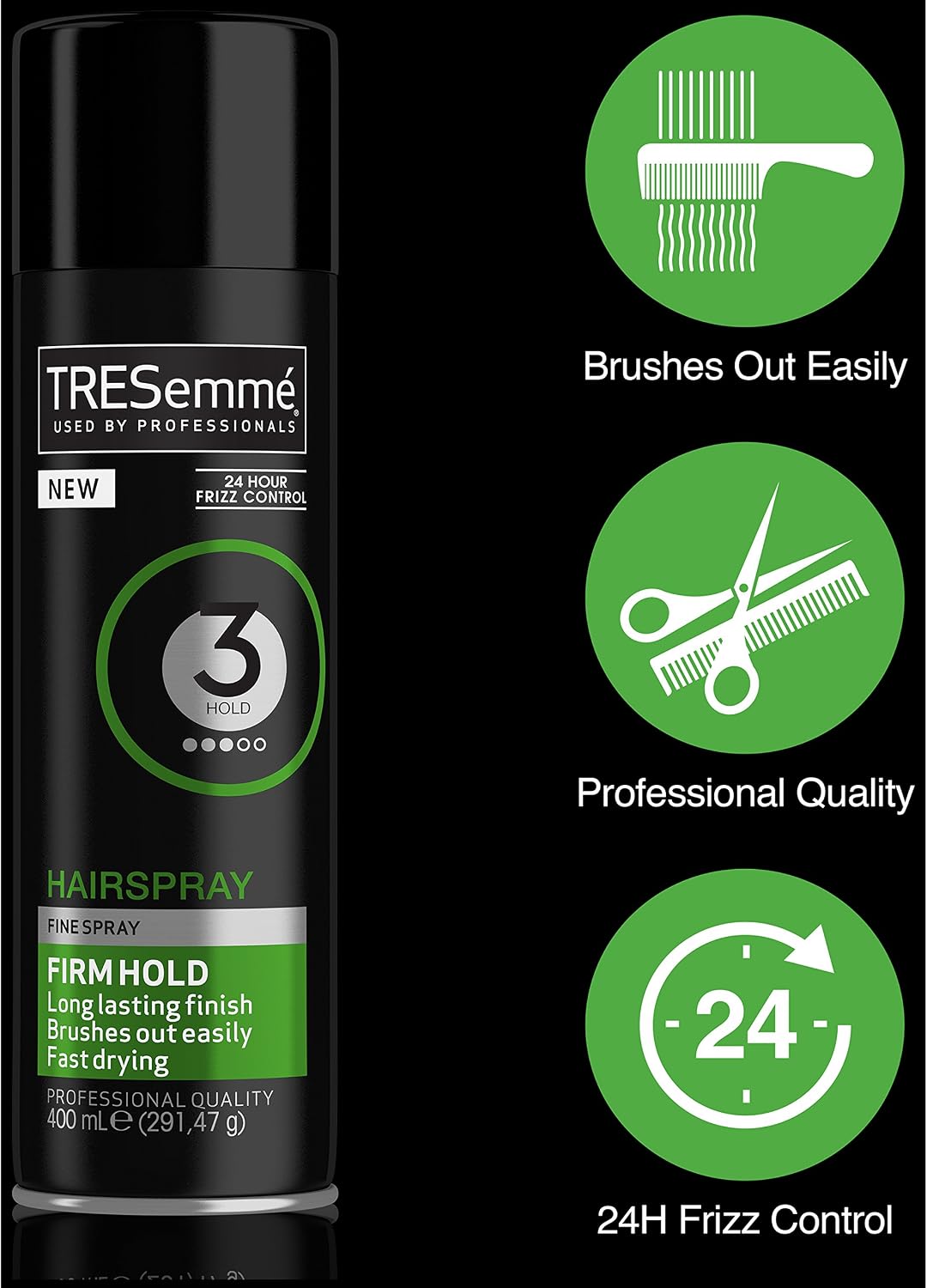 TRESemmé Firm Hold Hairspray 24-hour frizz control for a lightweight finish 6x 400 ml, 400 ml (Pack of 6) - Image 3