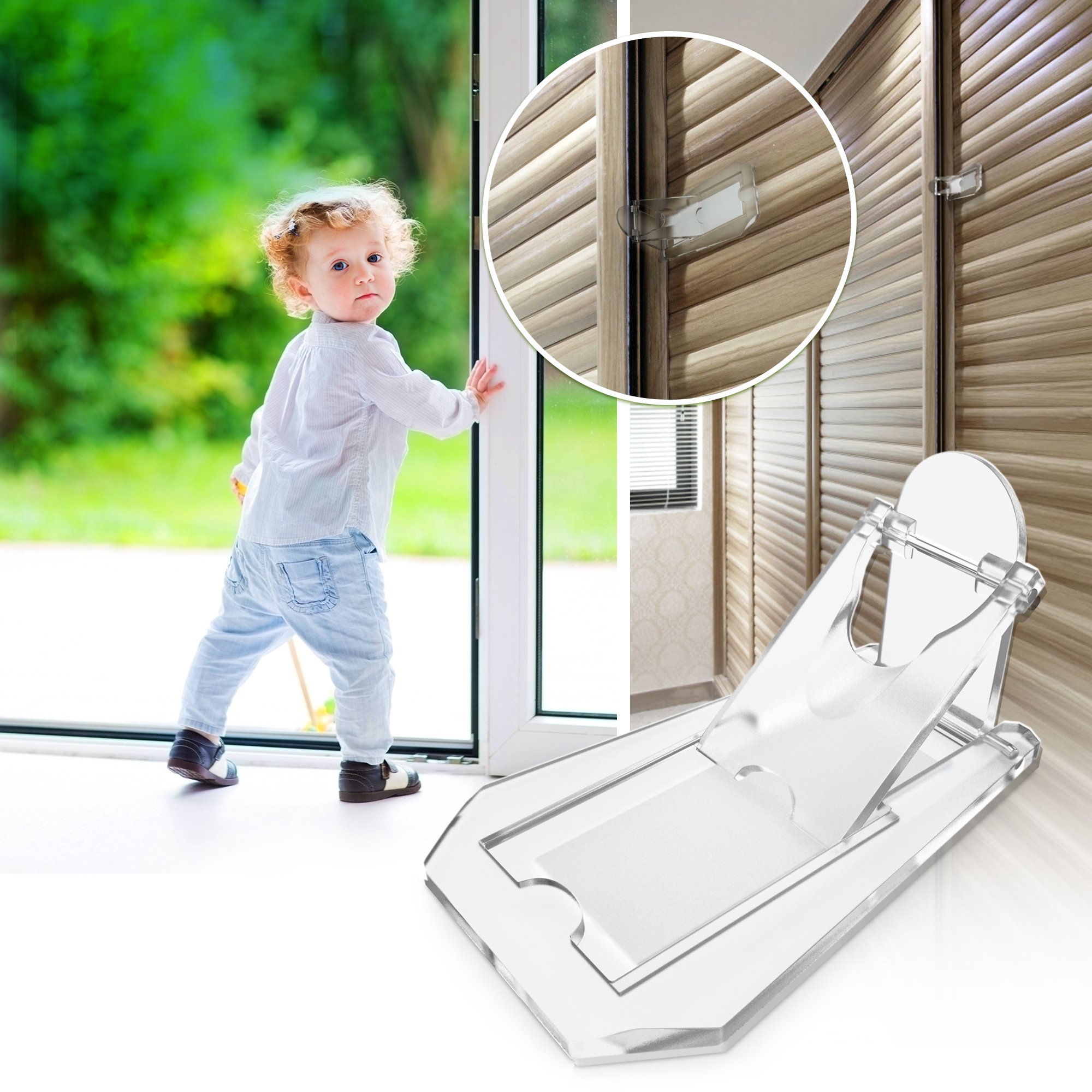 Sliding Door Lock, Baby Proof Closets, Window Locks for Children, Clear
