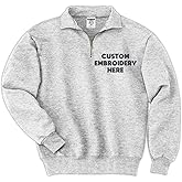 Custom Embroidered Quarter Zip, Personalized 1/4-Zip, Monogram Sweatshirt, Customized Business Logo, Custom Pullover