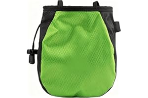 Chalk Bag for Rock Climbing, Climbing Chalk Bag for Bouldering Pockets Drawstring Closure Adjustable Belt Packet with Brush O