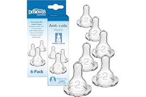 Dr. Brown's Tétine d'origine, niveau 2 (3 mois et plus), (6 pièces)