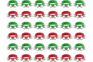 FEPITO 36 Pieces Christmas Band Wrist Bells Bracelets Jingle Bells Musical Ankle Bells Rhythm Instrument Percussion Christmas Party Decoration Favors