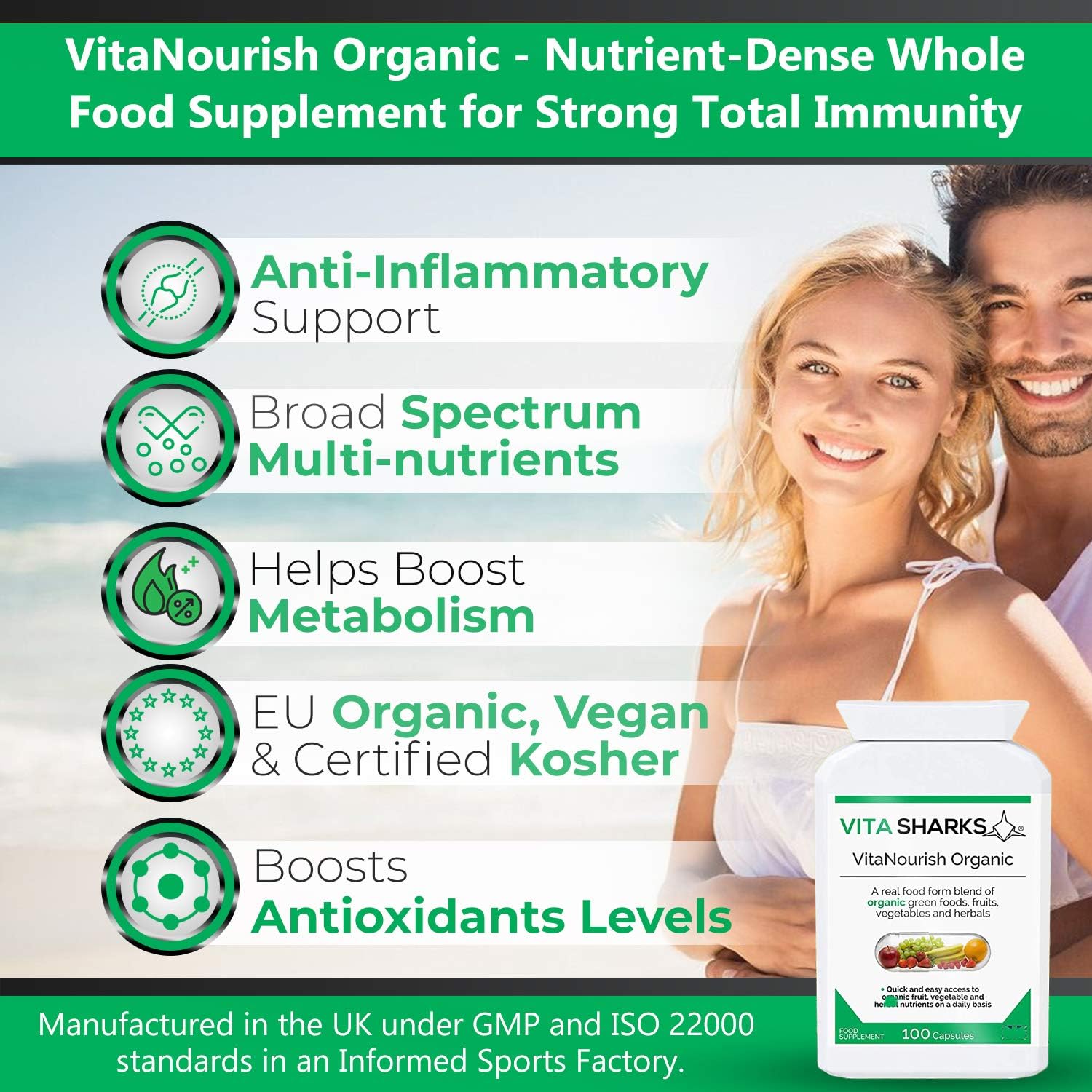 VitaNourish Organic. Nutrient-Dense Potent Vegan Whole Food Supplement for Total Immunity. Essential Vitamins & Minerals from 100% Organic Kosher Fruit - Image 3