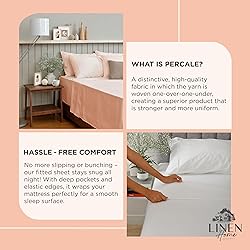 Linen Home 100% Cotton Percale Weave Fitted