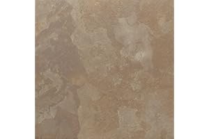 Nexus Self Adhesive 12-Inch Vinyl Floor Tiles, 20 Tiles - 12" x 12", Light Slate Marble Pattern - Peel & Stick, DIY Flooring 