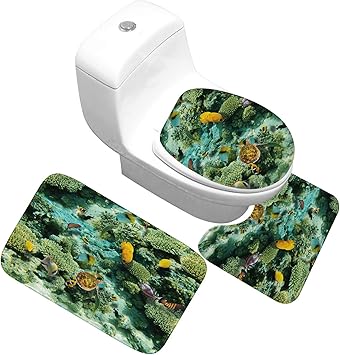 Vlunt Badematten Set 3 Teilig, Badgarnitur 3 TLG Bad-Teppiche Weiches