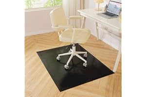 OSTEPDECOR Black Office Chair Mat for Hardwood Floor, 30 x 48 Inch Computer Desk Chair Mat, Plastic Floor Protectors for Chairs, Heavy Duty Wood Tile Floor Mats for Home Laundry Dining Area