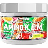 Evogen Amino K.E.M. - EAA & BCAA Powder Pump Volumizer | BCAAs Amino Acids Supplement for Blood Flow, Muscle Growth, & Hydration | Citrus Candy | 30 Servings