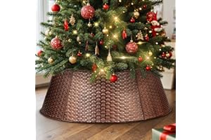 Lanpn Metal Christmas Tree Collar 28 inch, Christmas Tree Ring Collar for Medium Xmas Stand Cover Real Artificial Trees Indoo