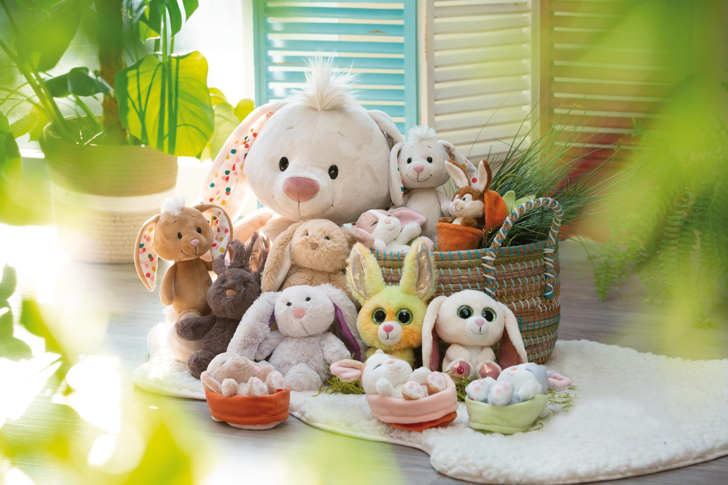 NICI 48089 Anhänger Plüschhase mit Karotte 15cm, Häschenanhänger in Plüschkarotte, Geschenkidee fürs Osternest, Orange 6