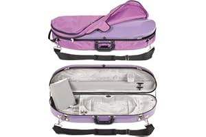 Bobelock 1047FV Purple Fiberglass 4/4 Violin Case with Silver Velvet Interior and Protective Bag