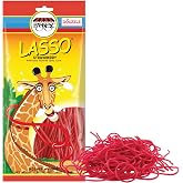 DOUzzle Kosher, Halloween Red Shoe String Licorice Laces, Rope (3.5oz) | Shoestring Candy, One Bag, Strawberry Flavored, Thin Strings, Parve, Contains Wheat, Trick or Treat, Stocking Stuffers