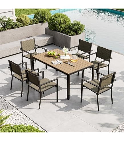 Amazon.com: Jocoevol 7 Piece Patio Dining Sets for 6, Outdoor