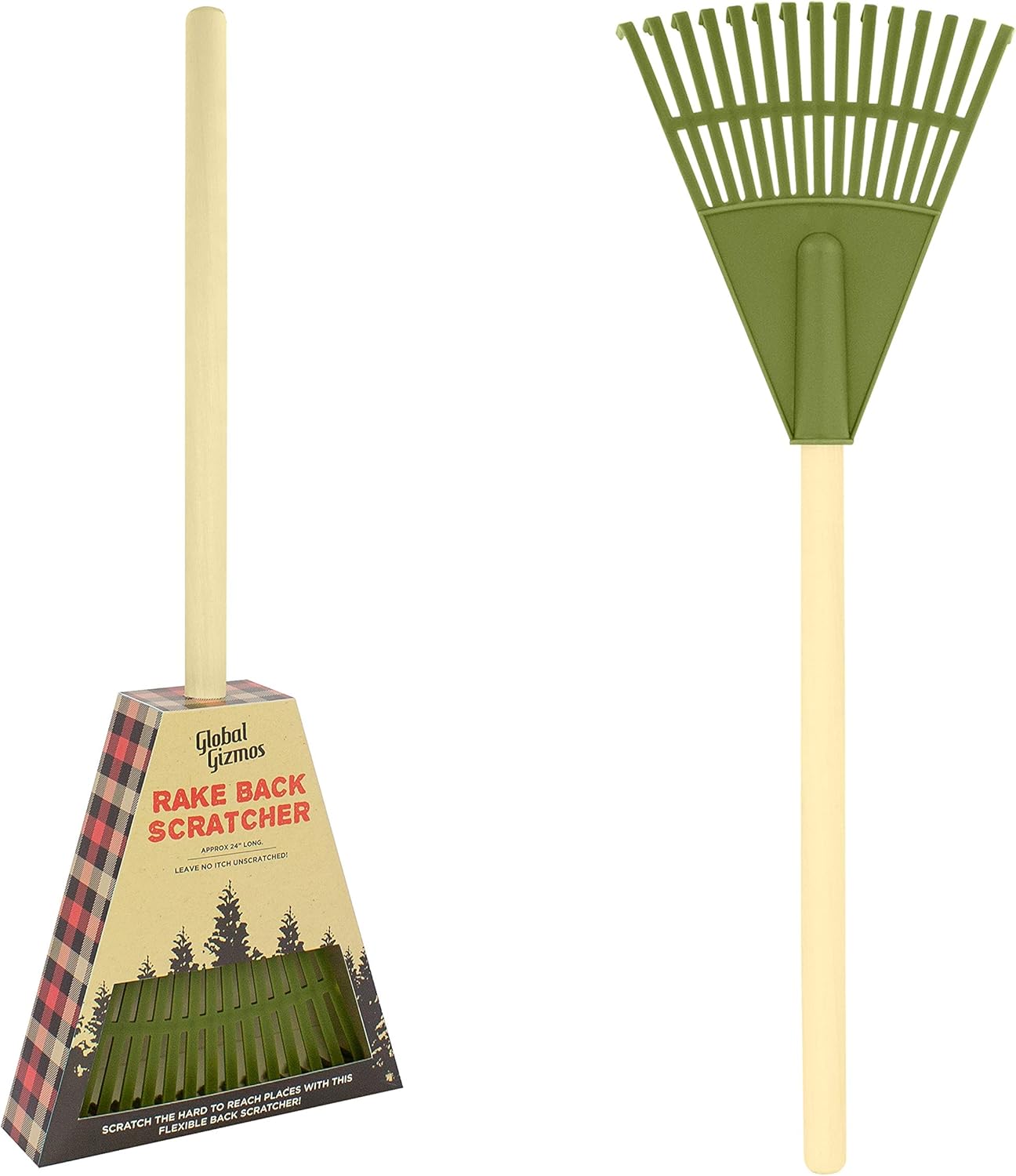 Global Gizmos 56090 Novelty Garden Rake Flexible Back Scratcher Easy to