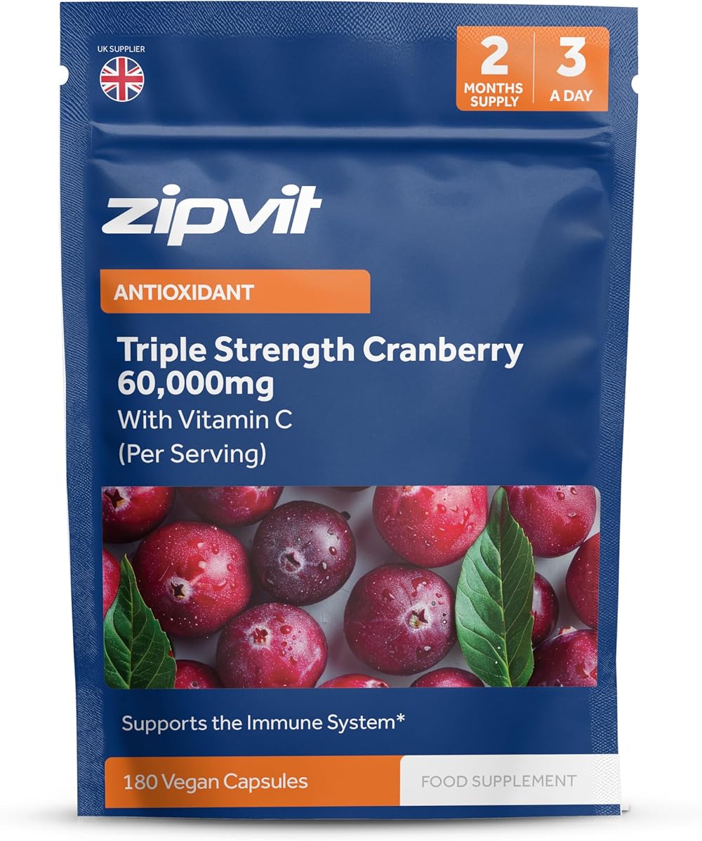 Zipvit Triple Strength Cranberry 60,000mg Vitamin C 180 capsules
