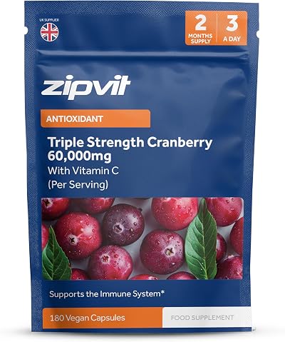 Zipvit Triple Strength Cranberry 60,000mg Vitamin C 180 capsules