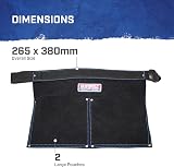 Faithfull Suede Leather 2 Pocket Nail Pouch Belt Hammer Loop Adjustable Black view 2
