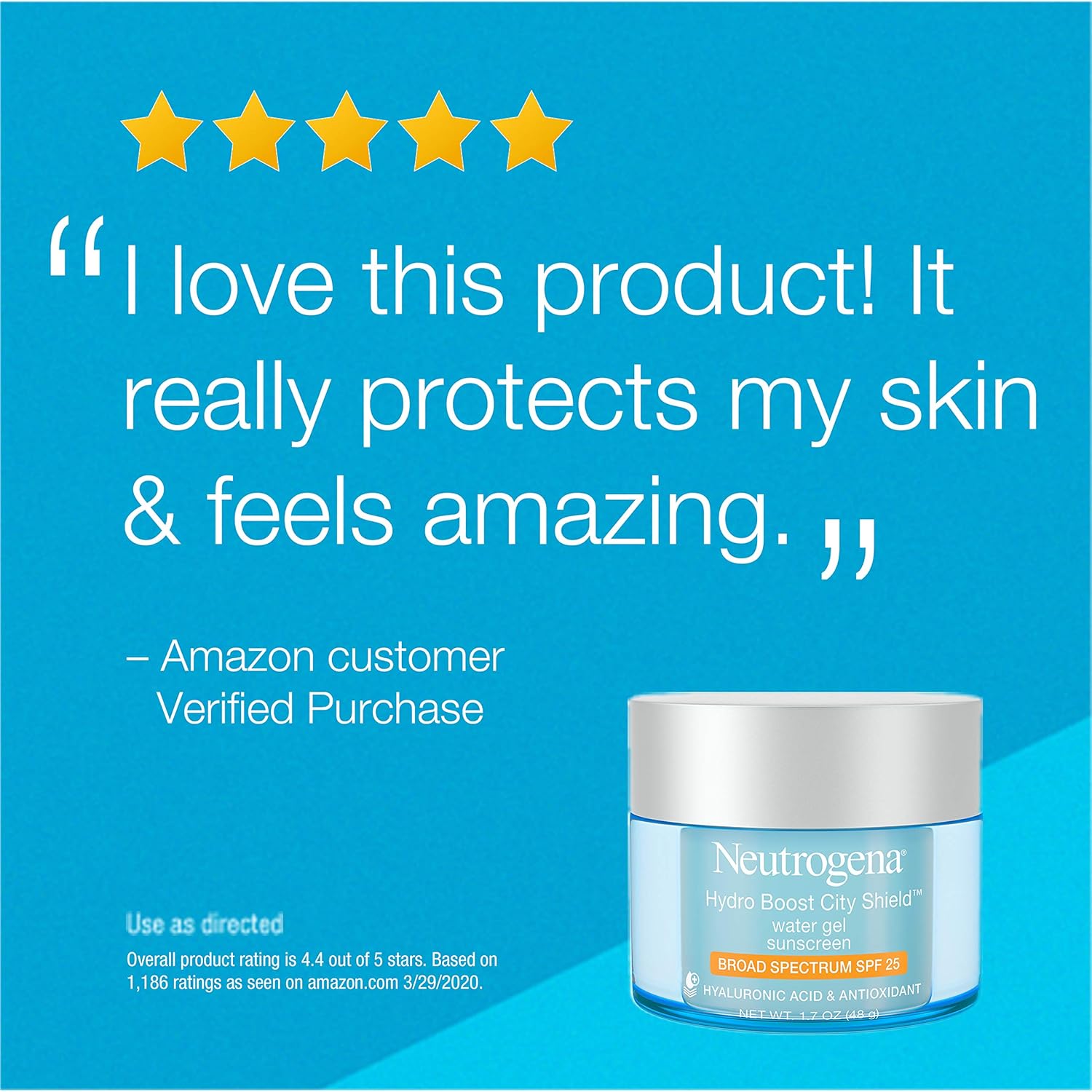 Neutrogena Hydro Boost City Shield Water Gel with Hydrating Hyaluronic Acid, Facial Moisturizer with Broad Spectrum SPF 25 Sunscreen, Oil-Free, Alcohol-Free, Non-Comedogenic, 1.7 oz: Beauty