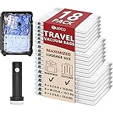 Travel Vacuum Bags for Clothing with Rechargeable Electric Pump, Compression Packing Cubes Organizer Storage for Luggage Suitcase, Space Saver Seal Bags for Vacation Cruise, 18 Combo