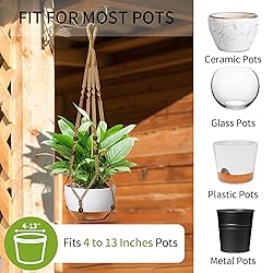 IDEEEPAN 35 Inch Macrame Plant Hanger - Fits 4-13