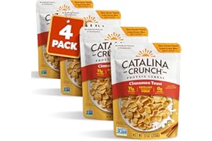 Catalina Crunch Protein Cereal | Sugar Free Breakfast Cereal with 11g of Protein | Gluten Free, Keto Friendly | Cinnamon Toast - 9 oz. Bag (Pack of 4) - Packaging May Vary