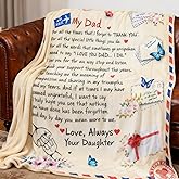 Exzzauk Dad Blanket Gifts from Daughter Son, Best Birthday Gifts Ideas for Dad (60 * 80IN) (DAD)