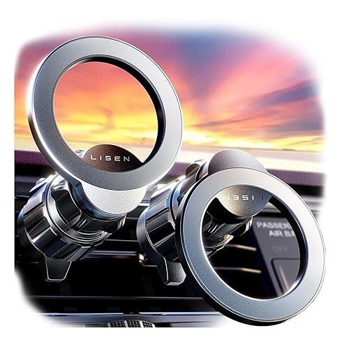 LISEN [2 Pack] for Magsafe Car Mount, for Magsafe Car Phone Holder Magnetic Phone Car Mount Holder for iPhone, Magsafe Case with Magsafe Rings Fits iPhone 16 15 Pro Max 14 13