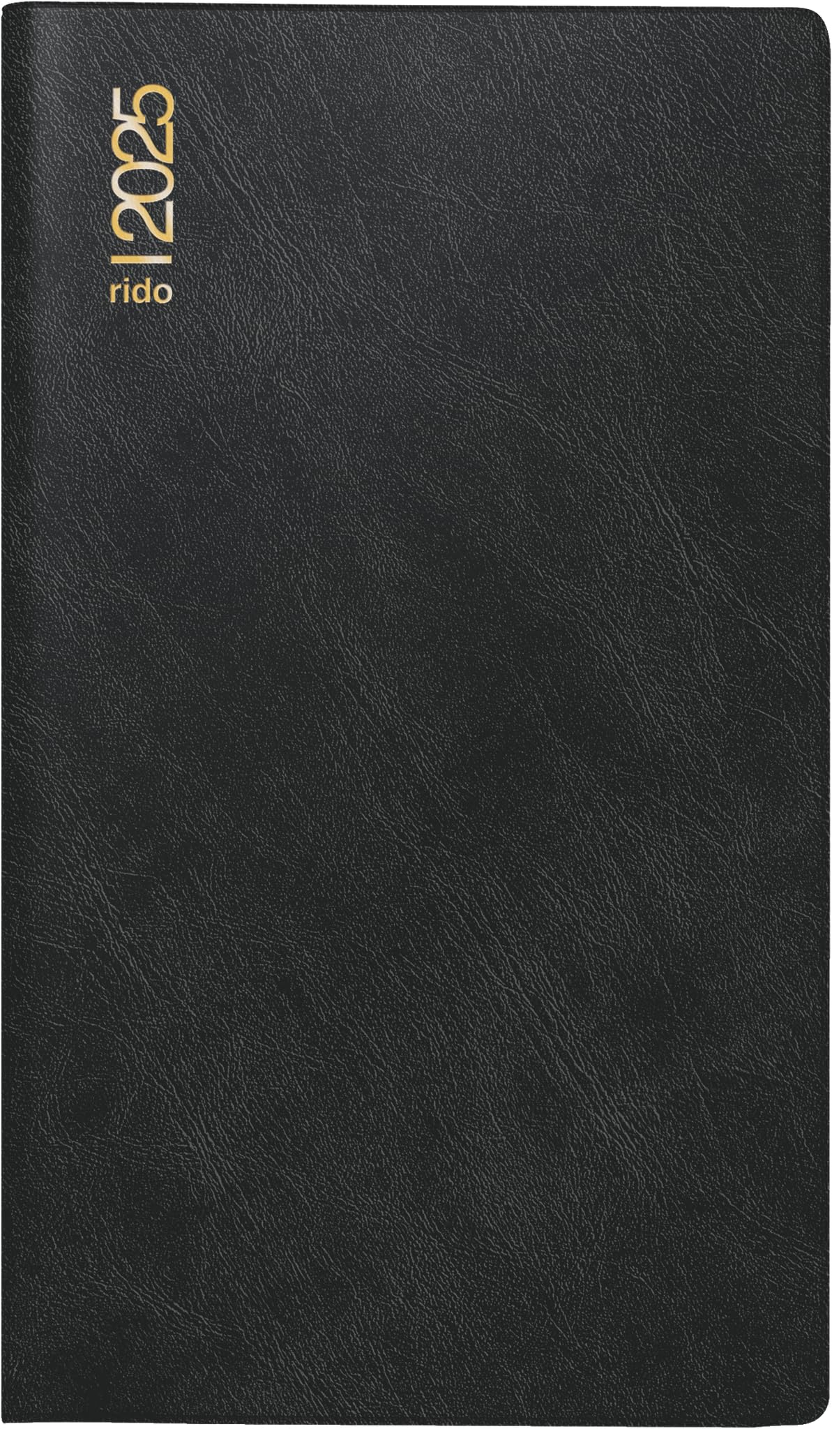 rido/idé Pocket Calendar Model Mini Planner d 15 (2025), 2 Pages = 1 Month, A6, Foam Film Cover Catana, Black
