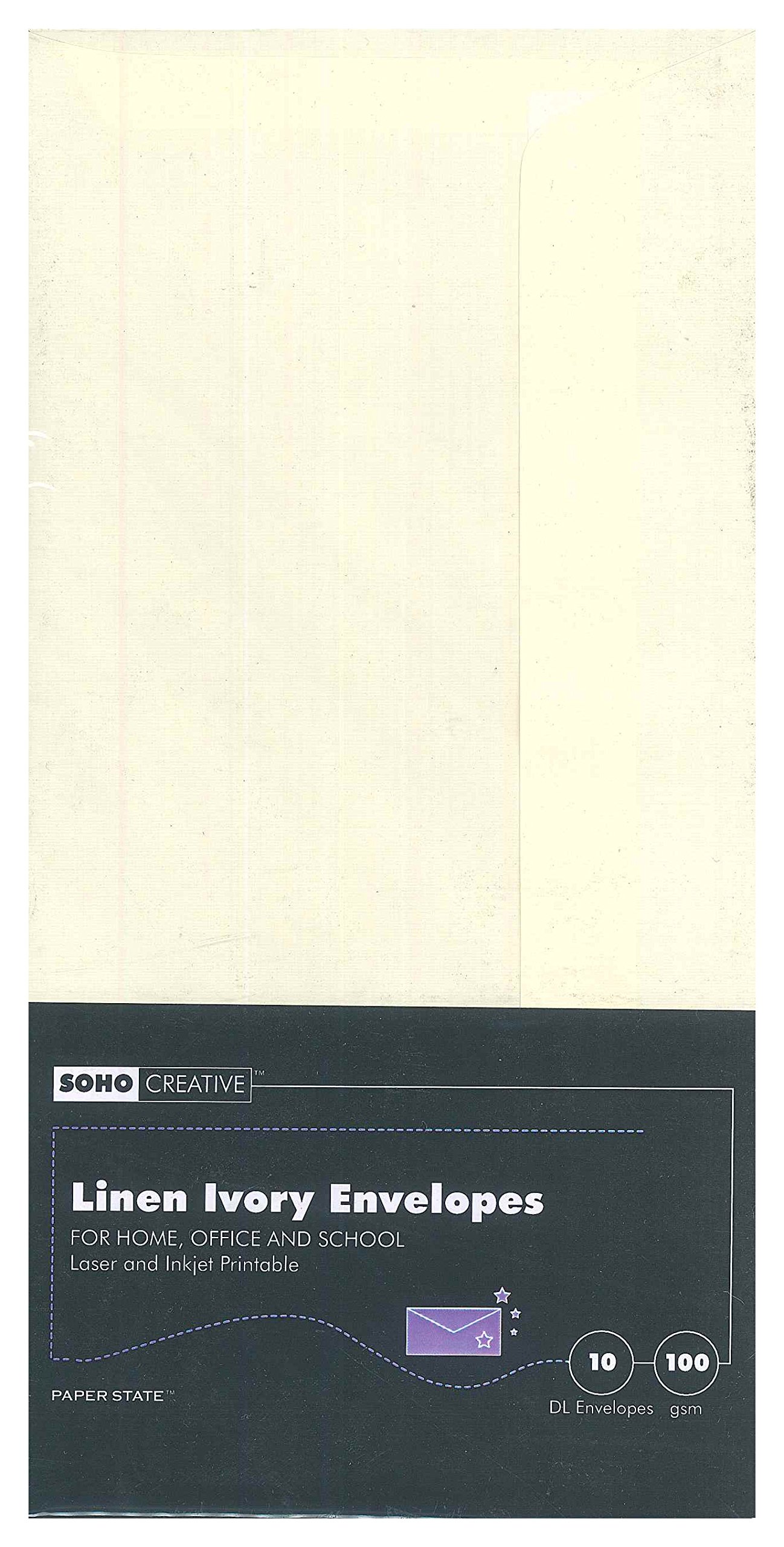 SOHO Creative Linen DL Envelope - Ivory (Pack of 10)